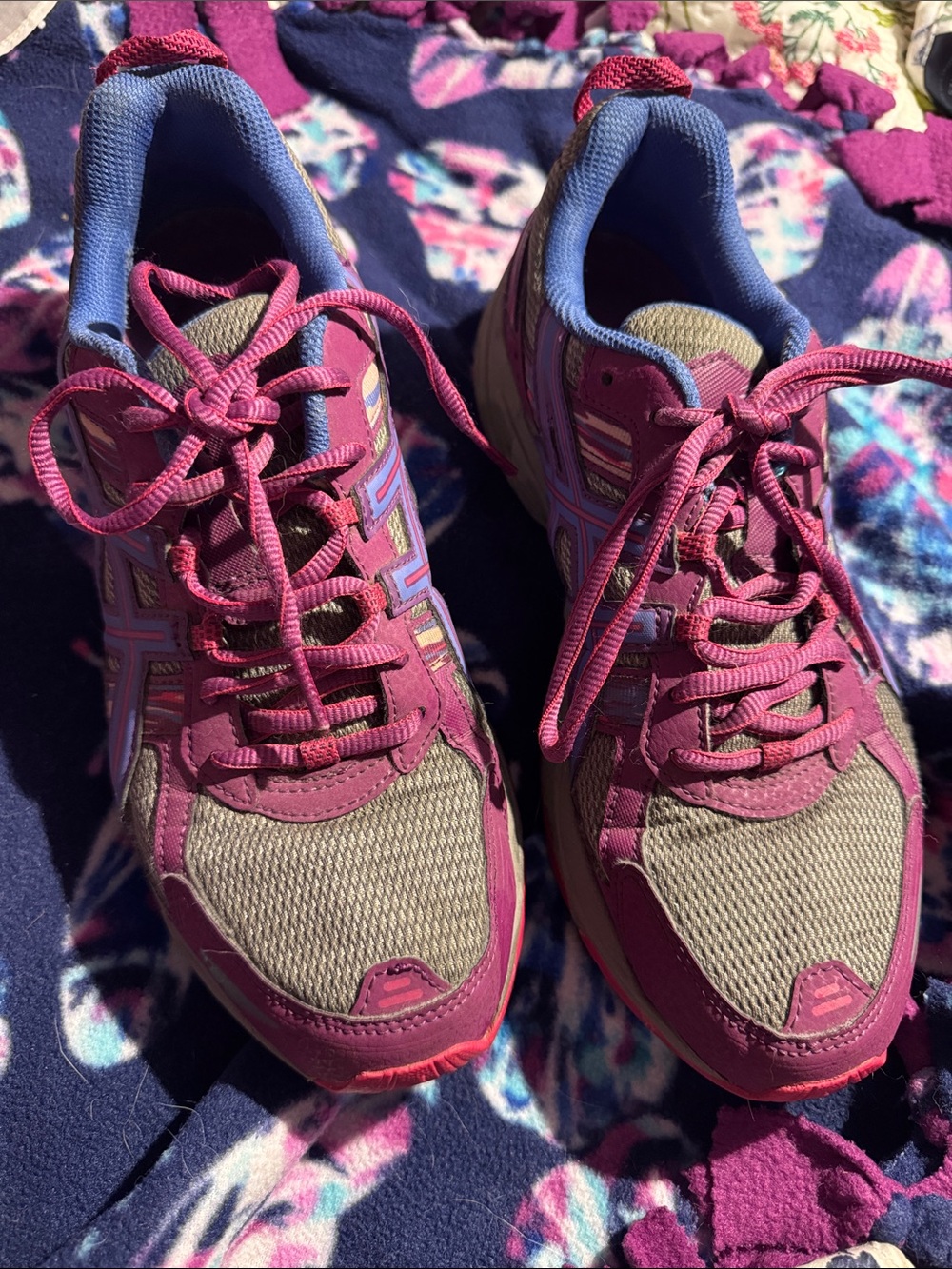 Women's ASICS Gel Venture 5 Athletic Sneakers - Pink Purple Blue & Gray